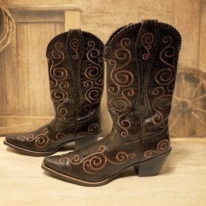 NEW Ariat Shelleen Boots Womens Size 10 Brown Leather Embroidered Cowboy Western